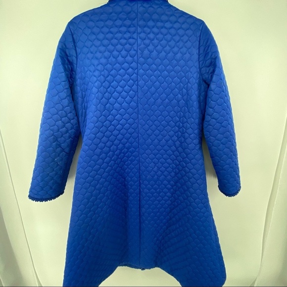 Vintage St. Michael Sz 38 Blue Housecoat Robe Quilted Britain - Picture 6 of 16
